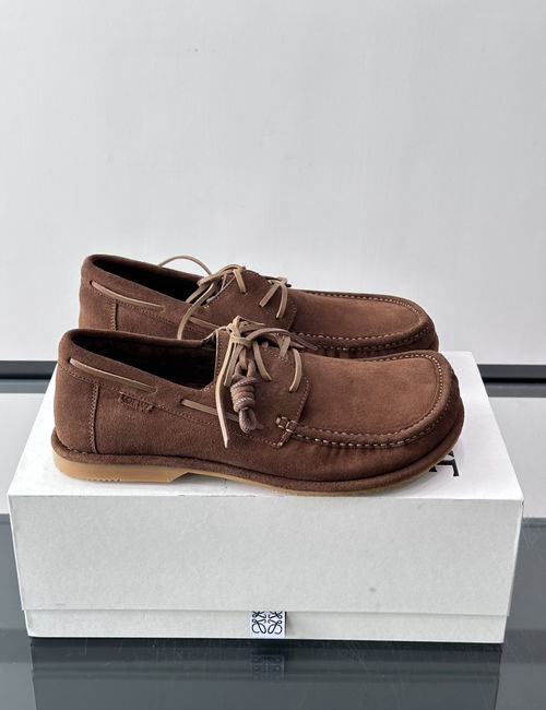 Loewe Suede Lace-up Loafer Shoes