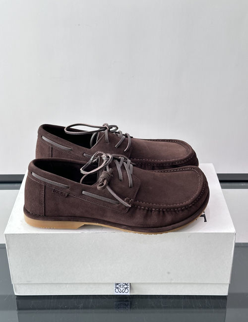 Loewe Suede Lace-up Loafer Shoes