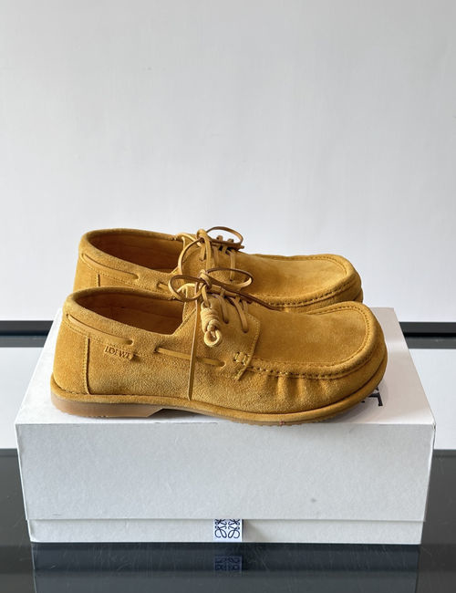 Loewe Suede Lace-up Loafer Shoes