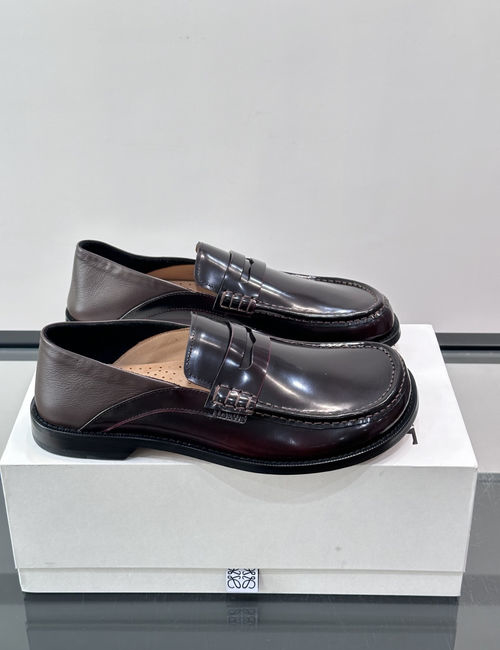 Loewe Calfskin Moccasin Loafer Shoes