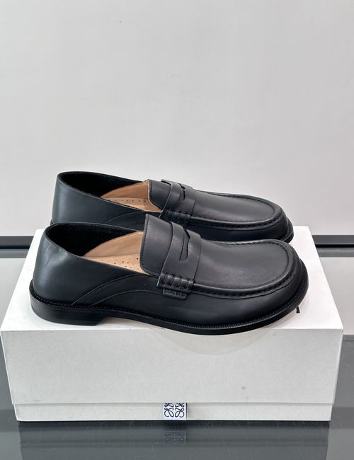 Loewe Calfskin Moccasin Loafer Shoes