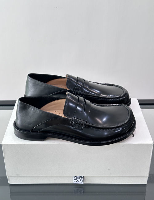 Loewe Calfskin Moccasin Loafer Shoes