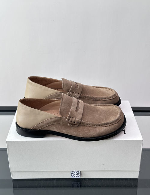Loewe Calfskin Moccasin Loafer Shoes
