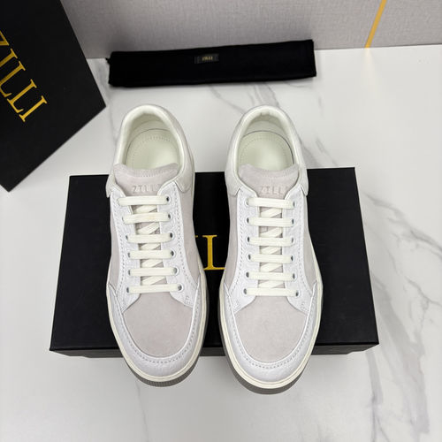 Zilli Croc-Embossed Color-block Skate Shoes