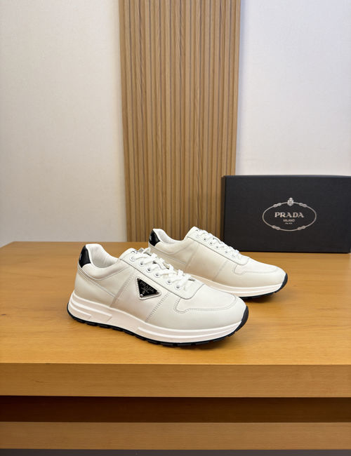 Prada Nappa Leather Canvas Casual Sneakers