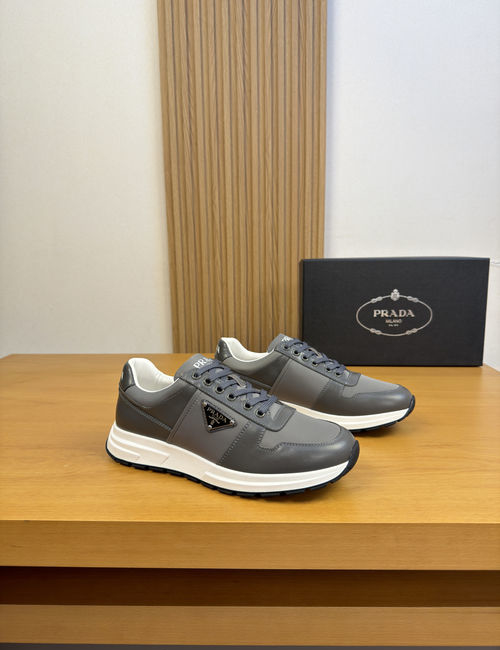 Prada Nappa Leather Canvas Casual Sneakers