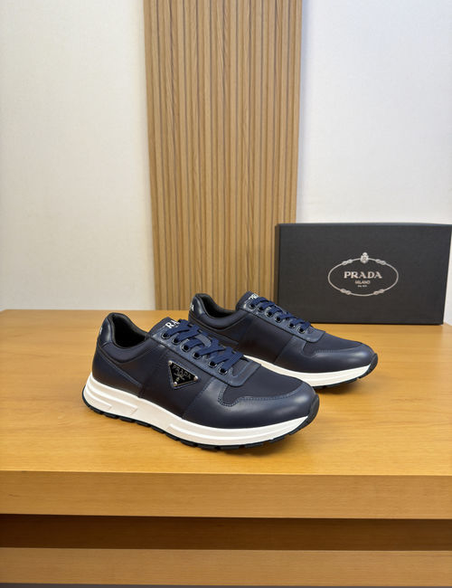 Prada Nappa Leather Canvas Casual Sneakers