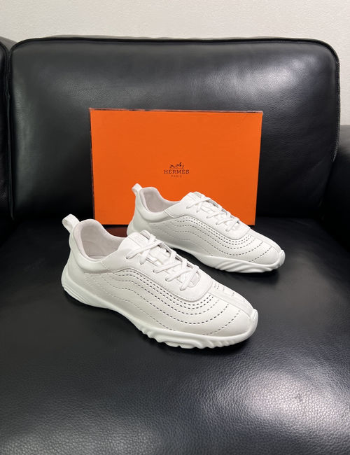 Hermes Genuine Leather Sneakers With Premium Sole