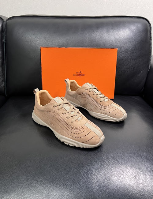 Hermes Genuine Leather Sneakers With Premium Sole