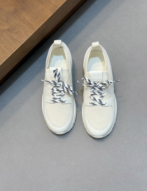 Armani Knit And Leather Slip-on Sneakers