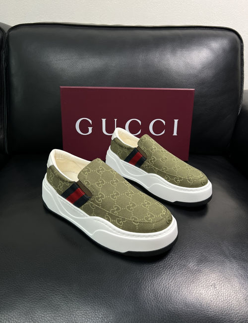 Gucci Premium Cowhide Leather Casual Loafers