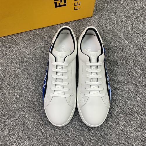 Fendi Breathable Leather Sneakers With TPU Sole