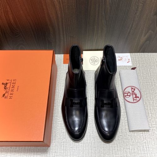 Hermes Chelsea Ankle Boots With H Buckle