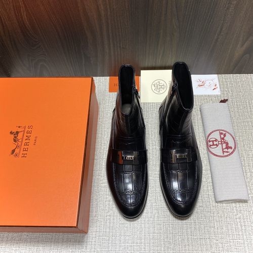 Hermes Chelsea Ankle Boots With H Buckle