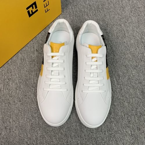 Fendi Two-Tone Silk Leather Shoes With Webbing