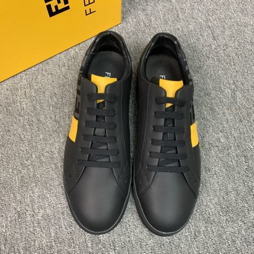 Fendi Two-Tone Silk Leather Shoes With Webbing