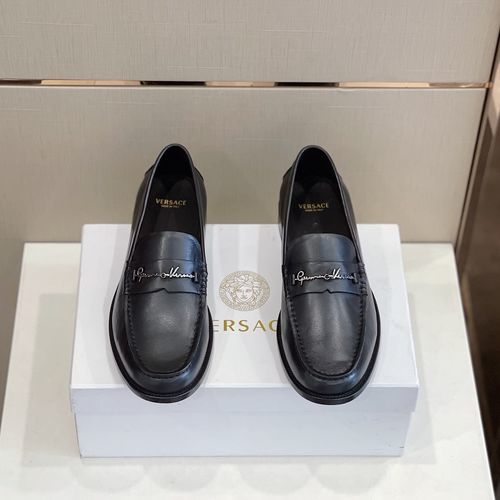 Versace Top Grain Cowhide Loafers Cowhide Lining Leather Outsole