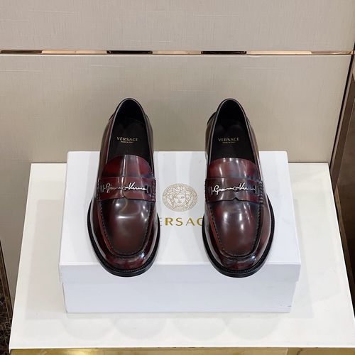 Versace Top Grain Cowhide Loafers Cowhide Lining Leather Outsole