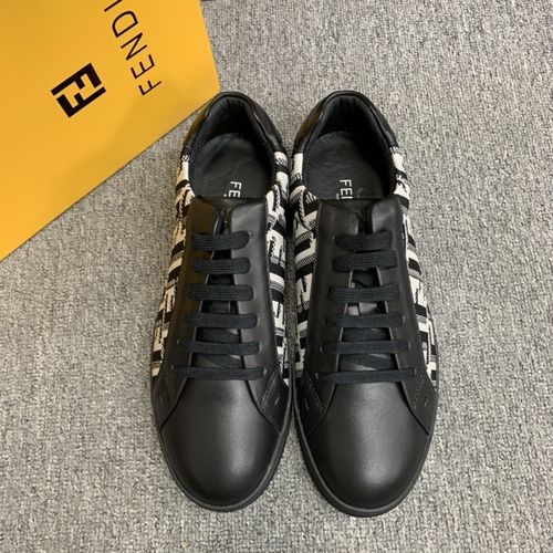 Fendi Stitched Leather Casual Shoes