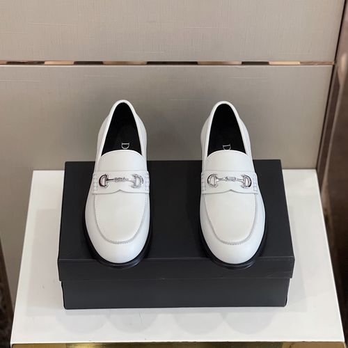 Christian Dior CD Sophisticated Loafers With Metal Buckle And Leather Sole