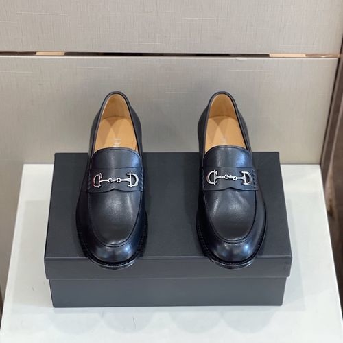 Christian Dior CD Sophisticated Loafers With Metal Buckle And Leather Sole