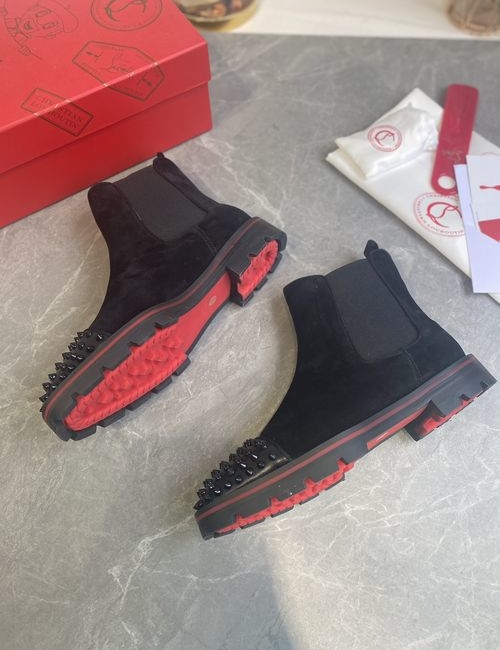Christian Louboutin Tire Sole Studded Black Oxford Boots