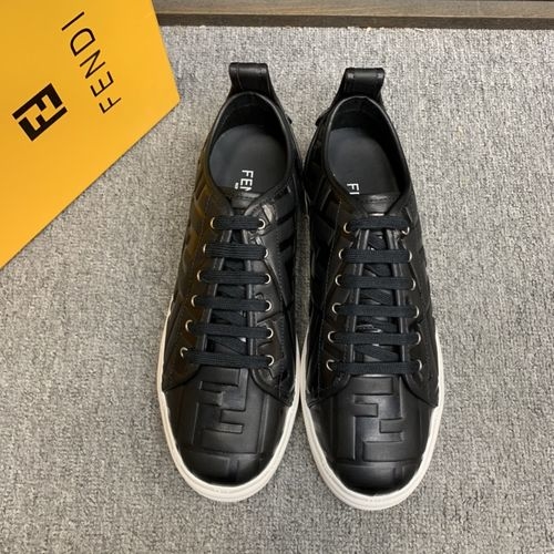 Fendi Embossed Leather Casual Shoes