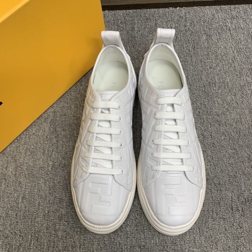 Fendi Embossed Leather Casual Shoes