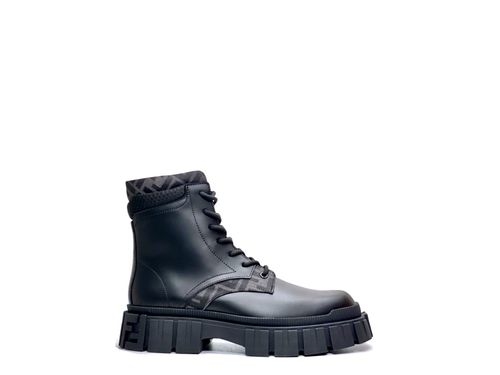 Fendi Lace-up Ankle Boots With Rubber Sole