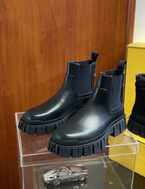 Fendi Lace-up Ankle Boots With Rubber Sole