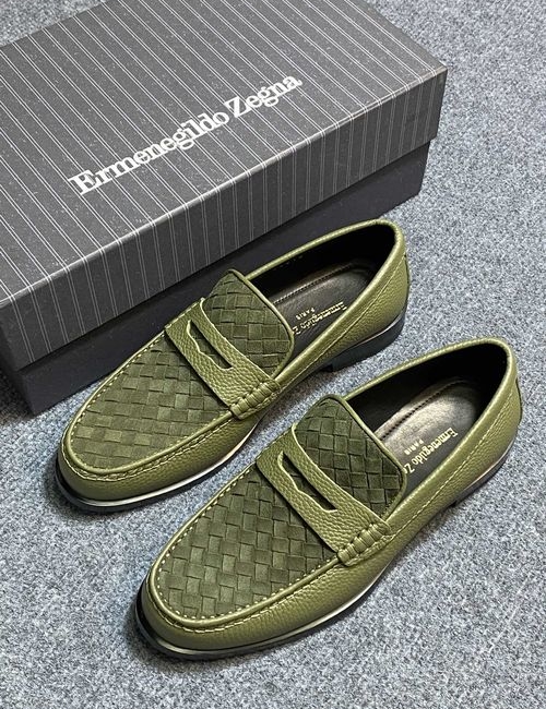 Zegna Woven Leather Lining Comfortable Sole Shoes
