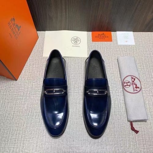 Hermes Roulis Buckle Leather Loafers