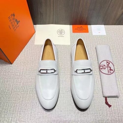 Hermes Roulis Buckle Leather Loafers