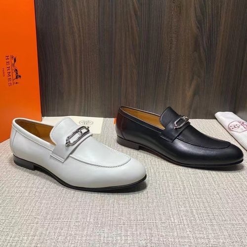Hermes Roulis Buckle Leather Loafers