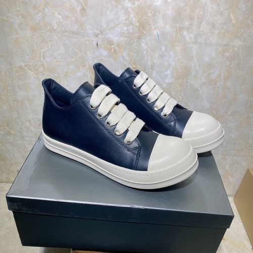 Rick Owens Cracked Cowhide Low-top Boots