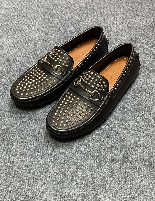 Gucci Loafers With Silver Studs On Upper