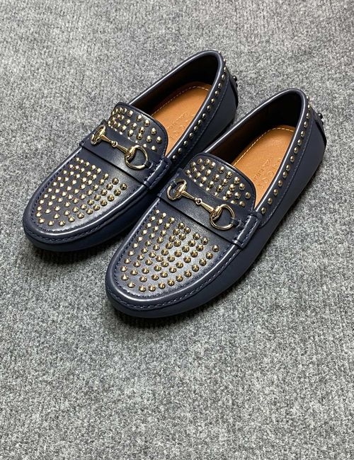 Gucci Loafers With Silver Studs On Upper
