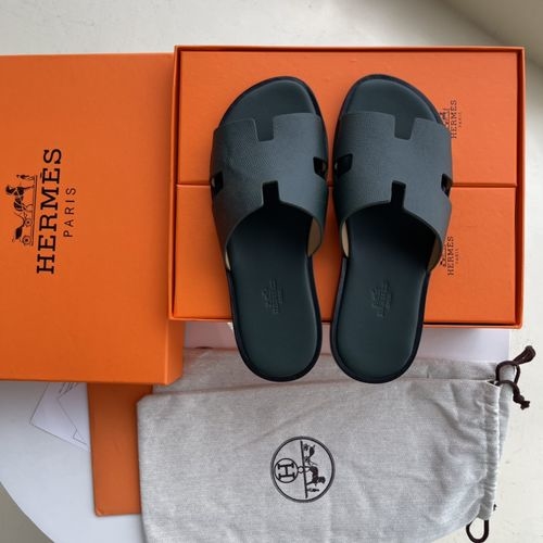 Hermes H Slippers Sheepskin Leather Sole Comfortable