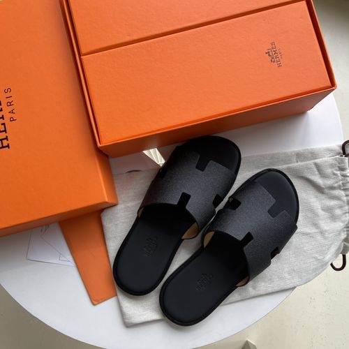 Hermes H Slippers Sheepskin Leather Sole Comfortable