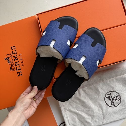 Hermes H Slippers Sheepskin Leather Sole Comfortable