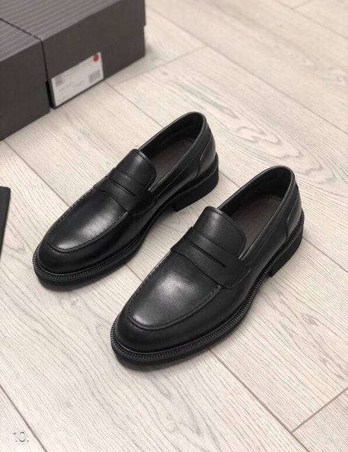 Zegna Black Slip-on Leather Shoes With Rubber Sole