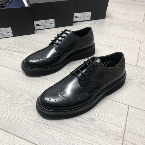 Prada Carved Derby Shoes Black