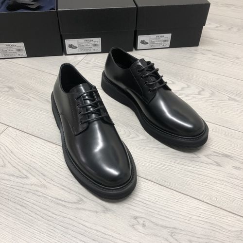 Prada Smooth Derby Shoes Black