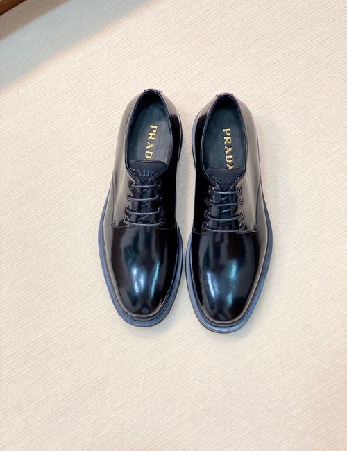 Prada Brogue Carved Thick Sole Derby Shoes