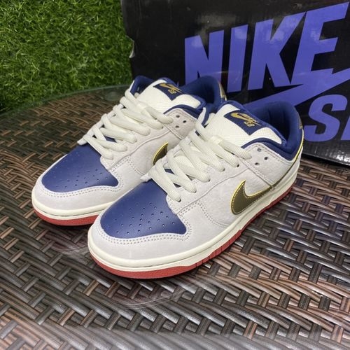 Nike Sb Dunk White Blue Gold Sneakers