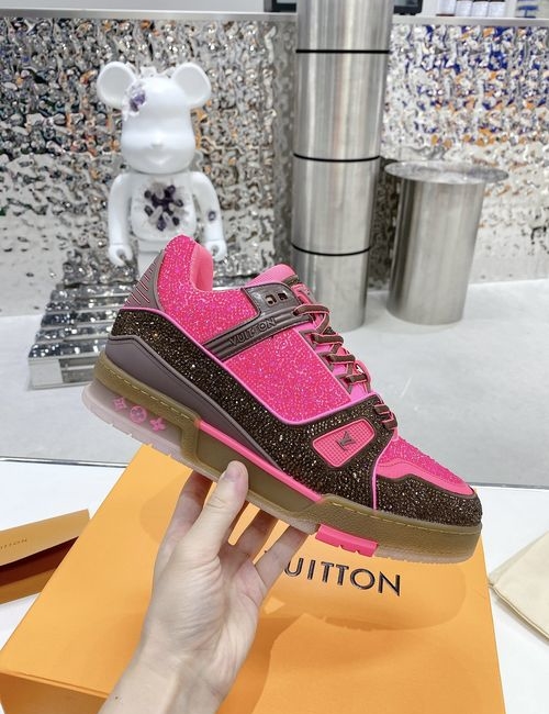 Louis Vuitton LV Trainer Crystal Skate Shoes TPU Sole