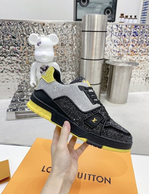 Louis Vuitton LV Trainer Crystal Skate Shoes TPU Sole