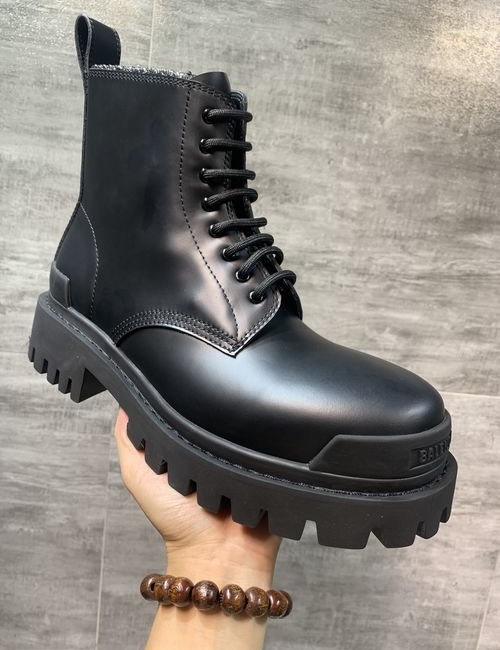 Balenciaga Strike Polished Leather Derby Shoes