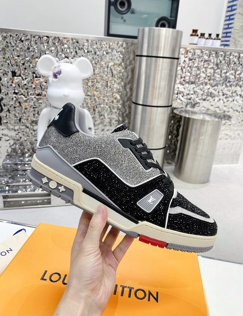 Louis Vuitton LV Trainer Crystal Skate Shoes TPU Sole