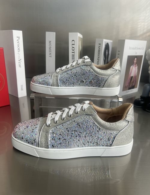 Christian Louboutin Low-Top Full Diamond Starry Silver Shoes